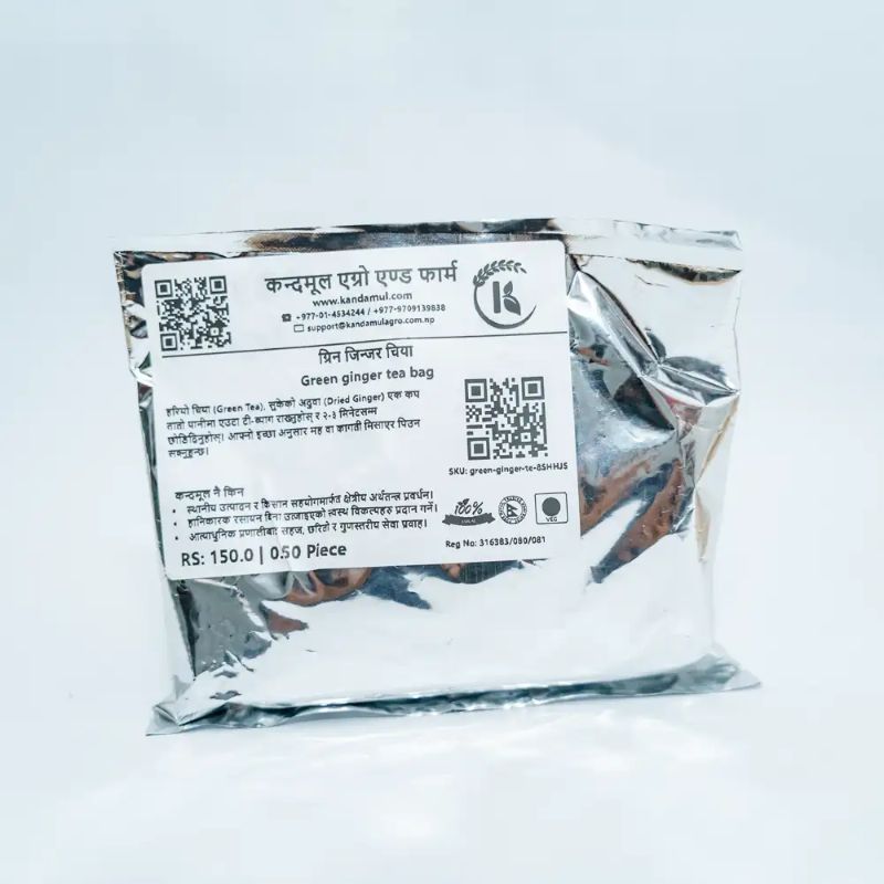 Green ginger tea bag