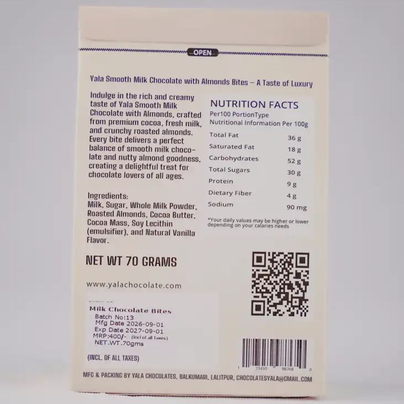 Milk chocolate bites 70 gm yala